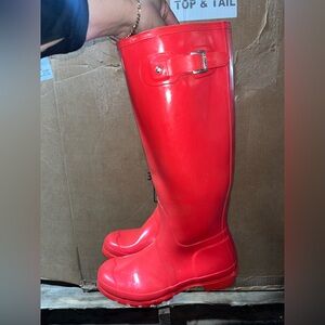 Hunter Original Tall Rain Boots Red Gloss Women’s Size US 8 / UK 6